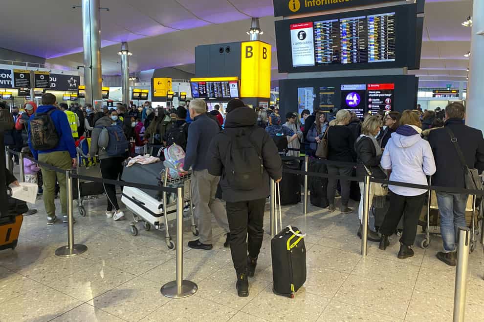 More than a third of flights to and from UK airports last year were delayed, new figures show (Steve Parsons/PA)