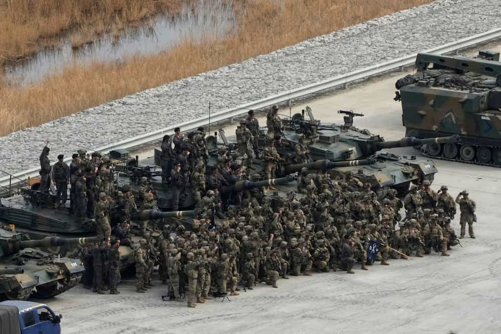 US and South Korean soldiers were gathering for a combined live-fire exercise (Ahn Young-joon/AP)