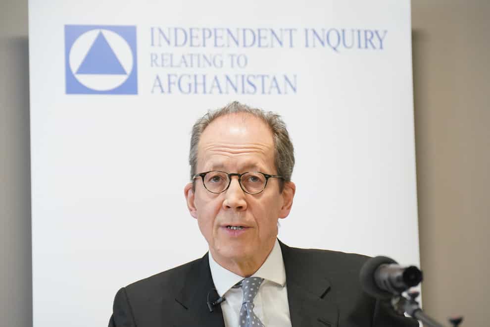 Lord Justice Haddon-Cave, chair of the Independent Inquiry relating to Afghanistan, reads an opening statement during the inquiry’s official launch at the International Dispute Resolution Centre, in London (Jonathan Brady/PA)