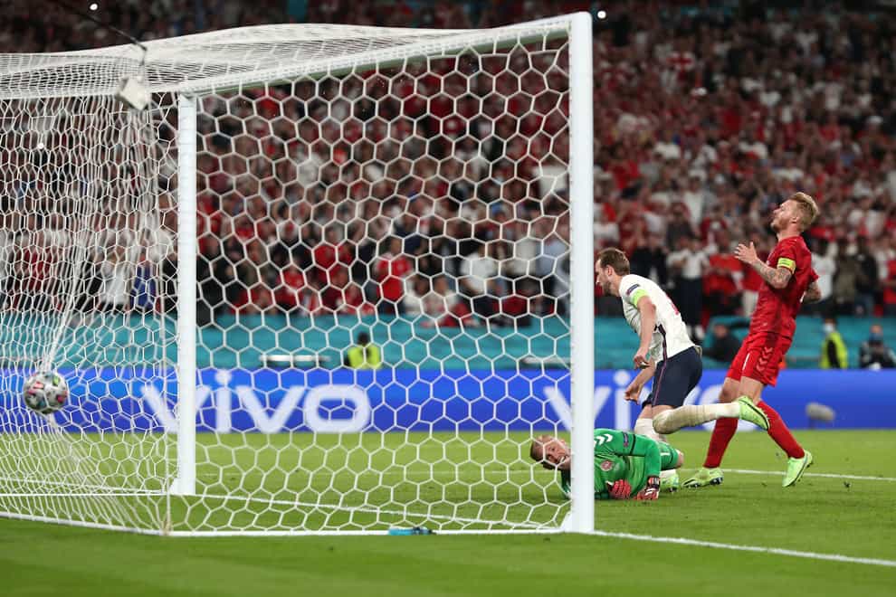 Harry Kane’s goal against Denmark to see England into the Euro 2020 final was one of the most significant of his international career (Nick Potts/PA)