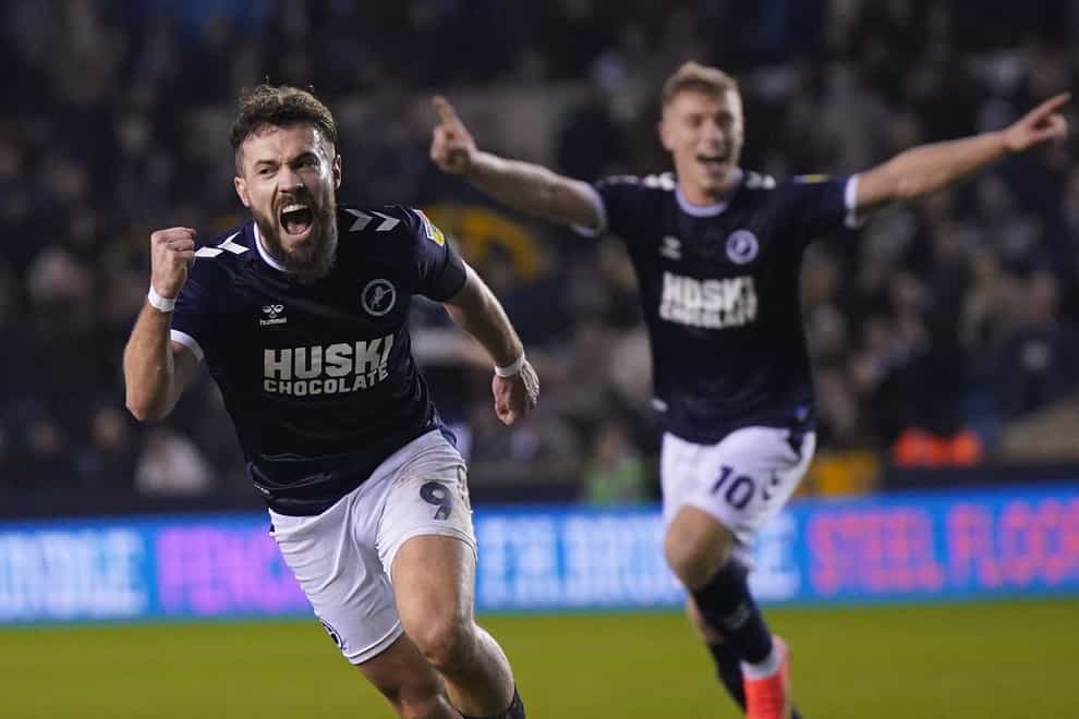 Tom Bradshaw’s Millwall form saw him named the EFL Championship player of the month in February (Yui Mok/PA)