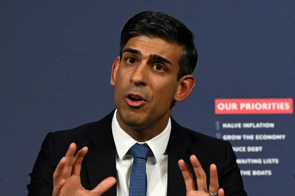 Prime Minister Rishi Sunak faces rebels on both wings of his party over his small boats policy (Leon Neal/PA)