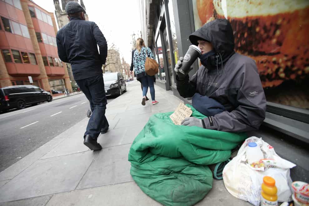 Nuisance beggars will be targeted as part of the Prime Minister’s anti-social behaviour crackdown (Yui Mok/PA)