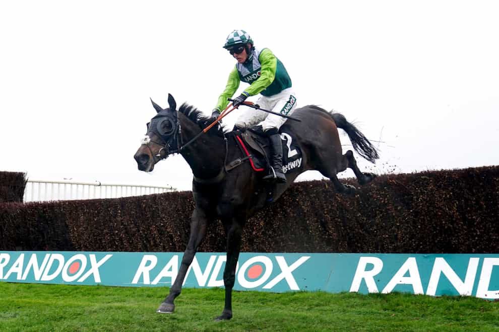 Clan Des Obeaux and Harry Cobden on their way to winning the Betway Bowl Chase at Aintree Racecourse, Liverpool. Picture date: Thursday April 7, 2022. (David Davies/PA)