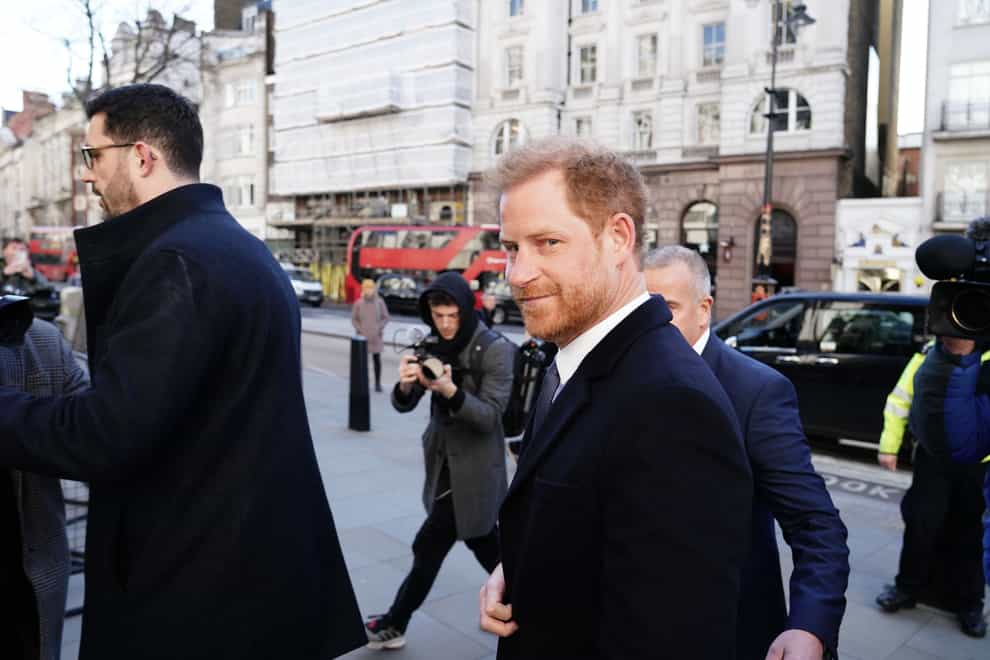 The Duke of Sussex arrives at the Royal Courts Of Justice, central London
