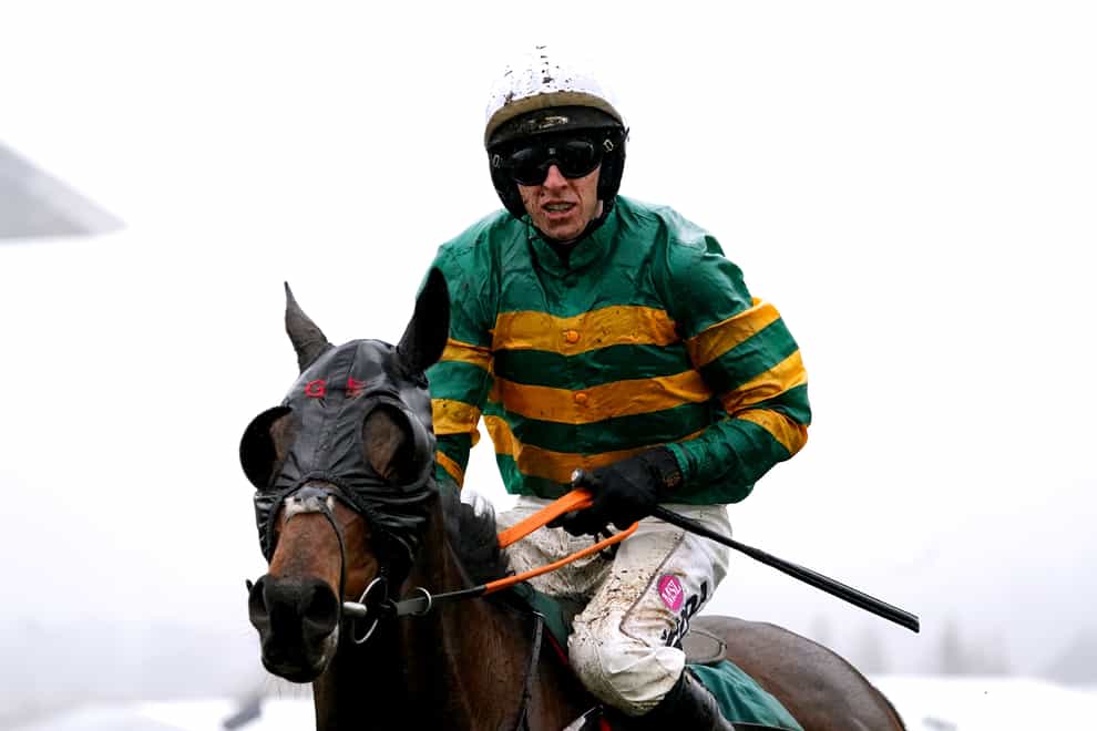 Sire Du Berlais ridden by jockey Mark Walsh after winning the Paddy Power Stayers’ Hurdle on day three of the Cheltenham Festival at Cheltenham Racecourse. Picture date: Thursday March 16, 2023.