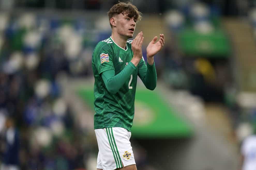 Northern Ireland’s Conor Bradley is on loan at Bolton from Liverpool (Niall Carson/PA)