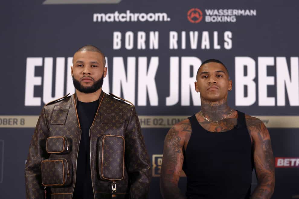 Chris Eubank Jr, left, and Conor Benn could do battle once and for all on June 3 in Abu Dhabi (Steven Paston/PA)