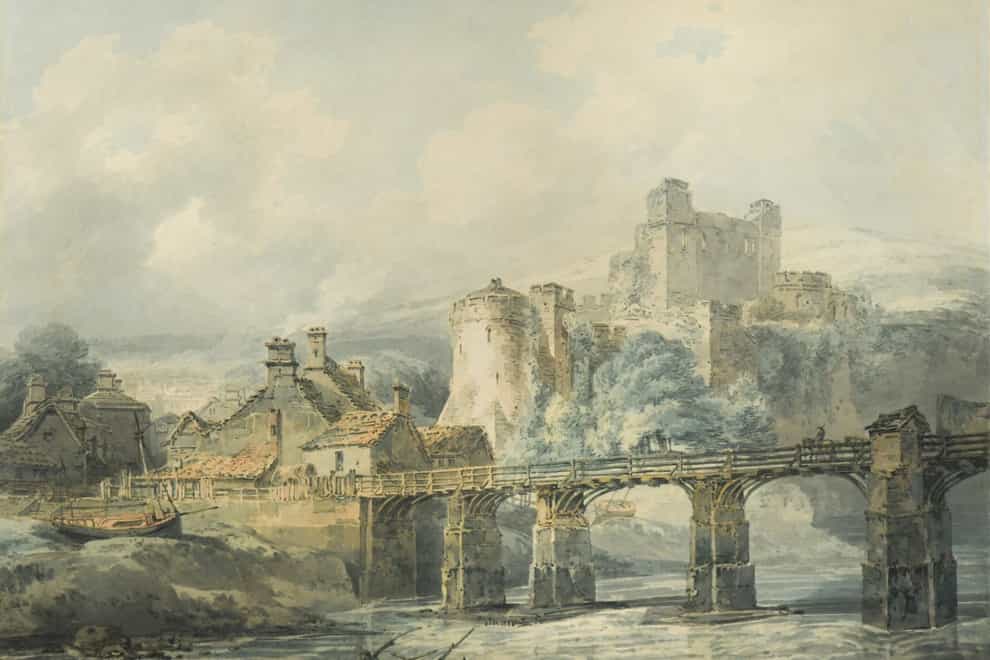 A JMW Turner painting of Chepstow Castle overlooking the River Wye which sold at auction for £93,375 to Chepstow Museum (Cheffins/PA)