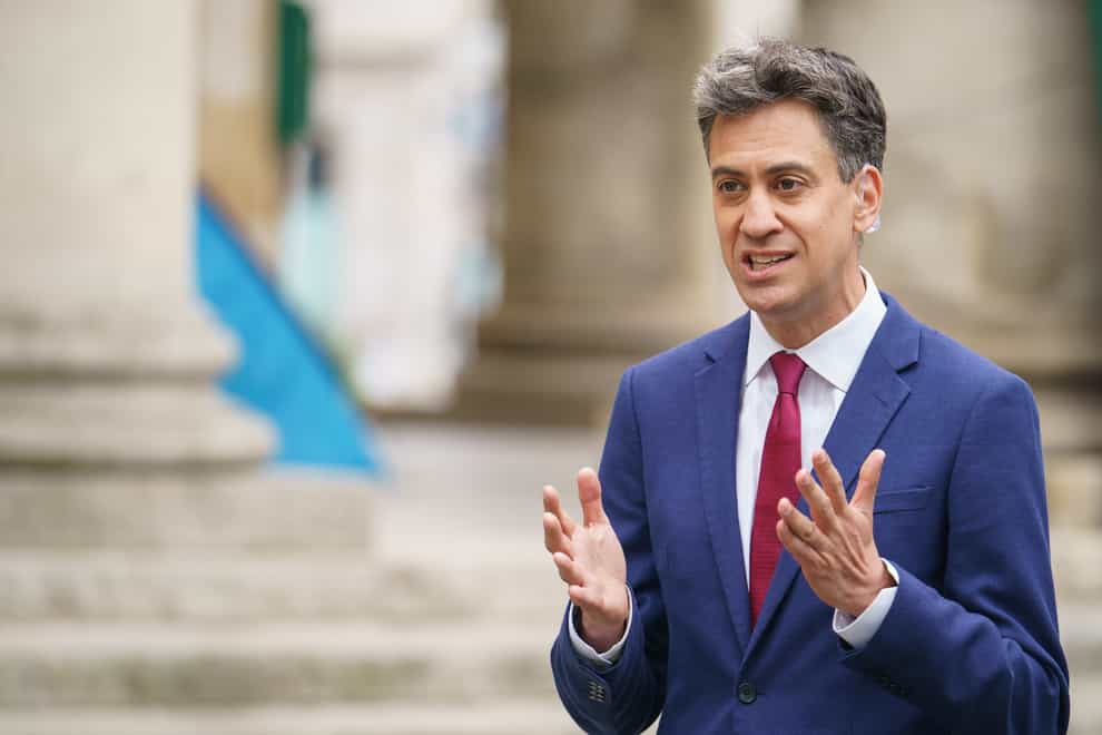 Shadow climate change secretary Ed Miliband set out Labour’s response to US President Joe Biden’s Inflation Reduction Act on Tuesday (Dominic Lipinski/PA)