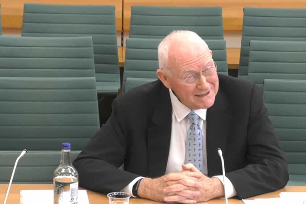 Lord Birt, Former Director General, BBC, answering questions in front of the Digital, Culture, Media and Sport Select Committee at the House of Commons, London, on the subject of the work of the BBC (House of Commons/UK Parliament/PA)
