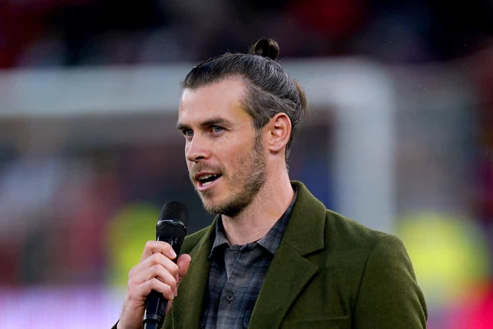 Gareth Bale addresses the crowd in Cardiff (Nick Potts/PA).