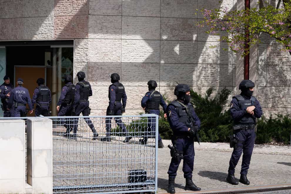 Police officers were called to the Ismaili Muslim centre in Lisbon (Armando Franca/AP)
