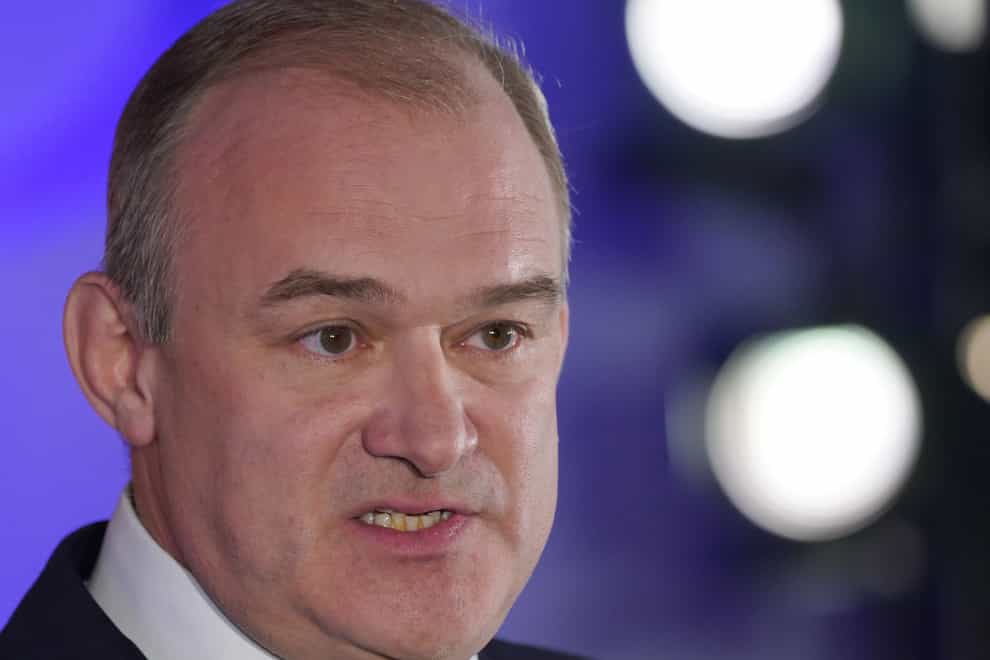 Liberal Democrat leader Ed Davey is calling for the environment secretary to resign in the face of new sewage figures (Ian West/PA)