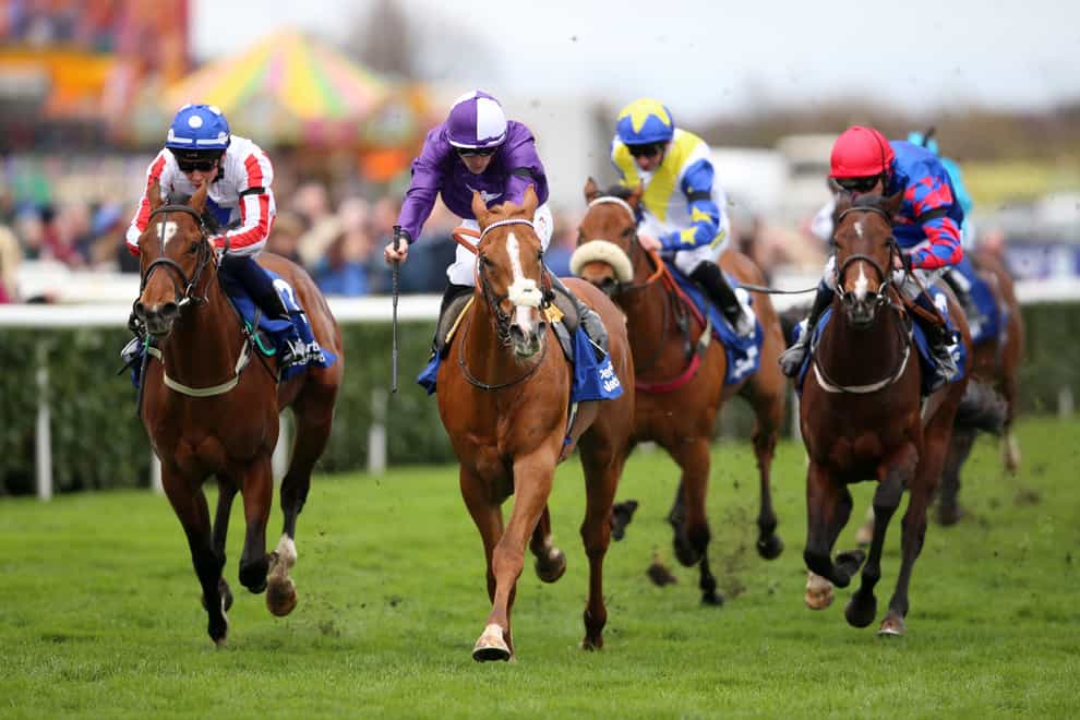 Doddie’s Impact (left) winning the Brocklesby Stakes at Doncaster (Nigel French/PA)