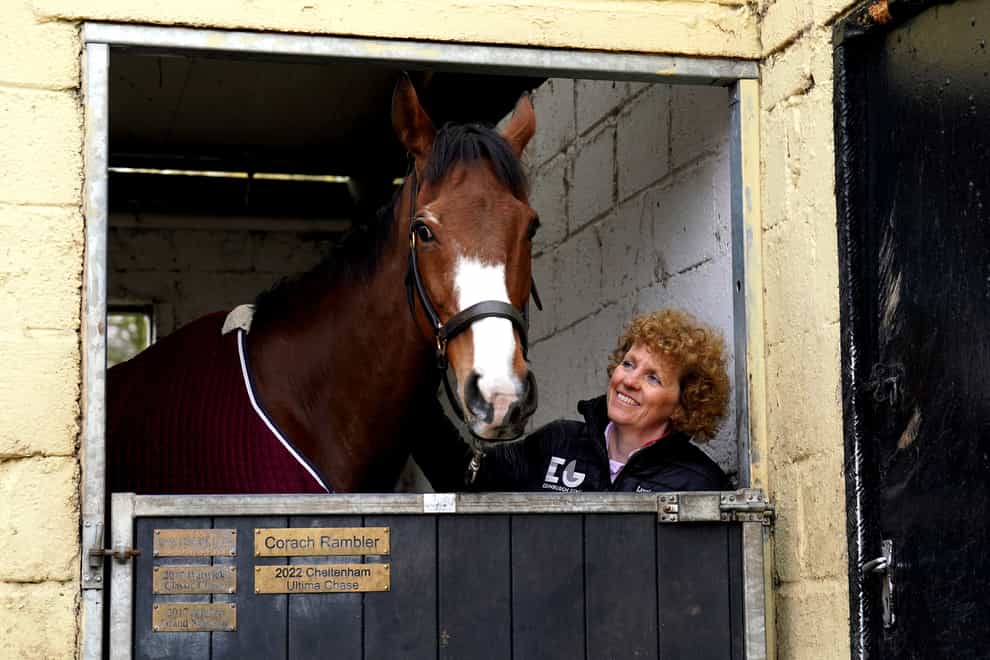 Trainer Lucinda Russell, with Corach Rambler (Andrew Milligan/PA)