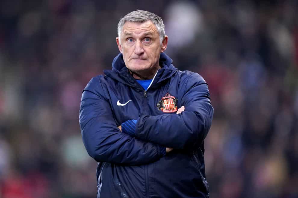 Tony Mowbray saw Sunderland concede a last-gasp leveller (Mike Egerton/PA).