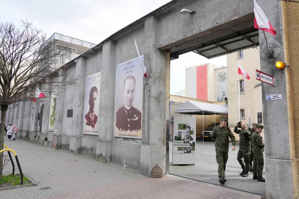 Polish soldiers visit the Museum Of Cursed Soldiers And Political Prisoners Of The Polish People’s Republic in Warsaw (Czarek Sokolowski/AP)