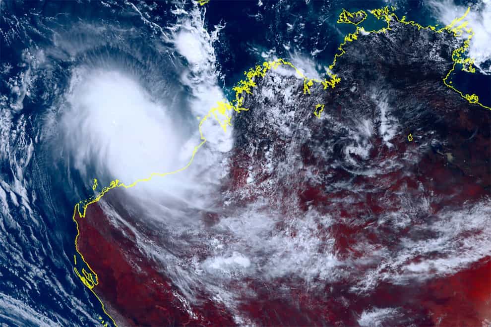 Cyclone Ilsa approaches Australia’s west coast (National Institute of Information and Communications Technology/AP)