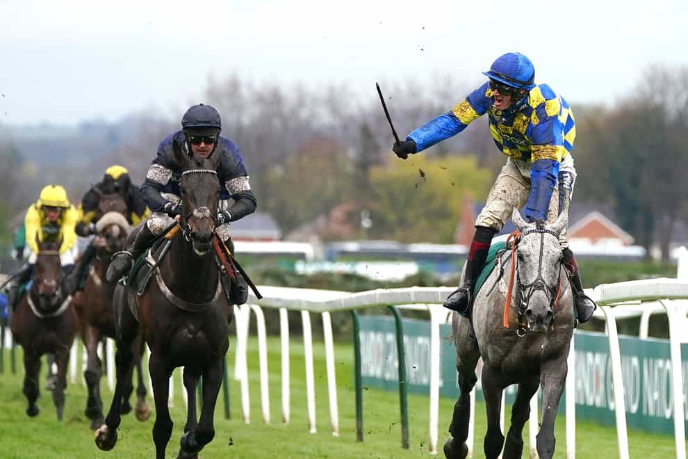 Bill Baxter (right) and Sam Twiston-Davies winning the Topham Chase at Aintree (Peter Byrne/PA)