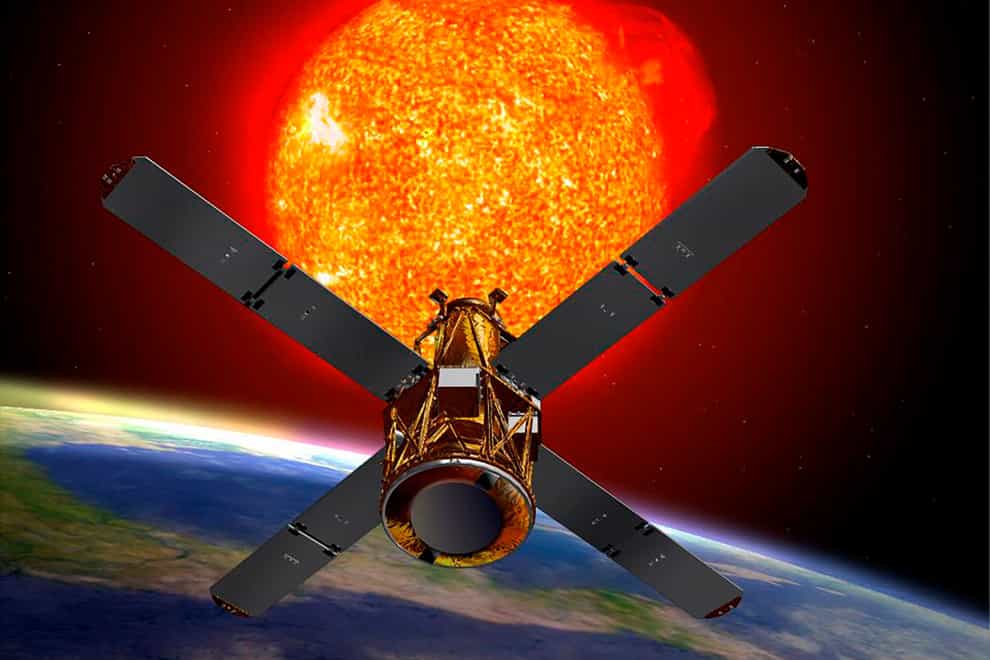 The Rhessi (Reuven Ramaty High Energy Solar Spectroscopic Imager) solar observation satellite which is falling to Earth (Nasa via AP/PA)