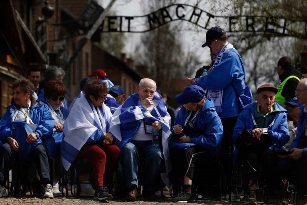 Holocaust survivors and supporters participate in the annual March of the Living in Poland (Michal Dyjuk/AP/PA)