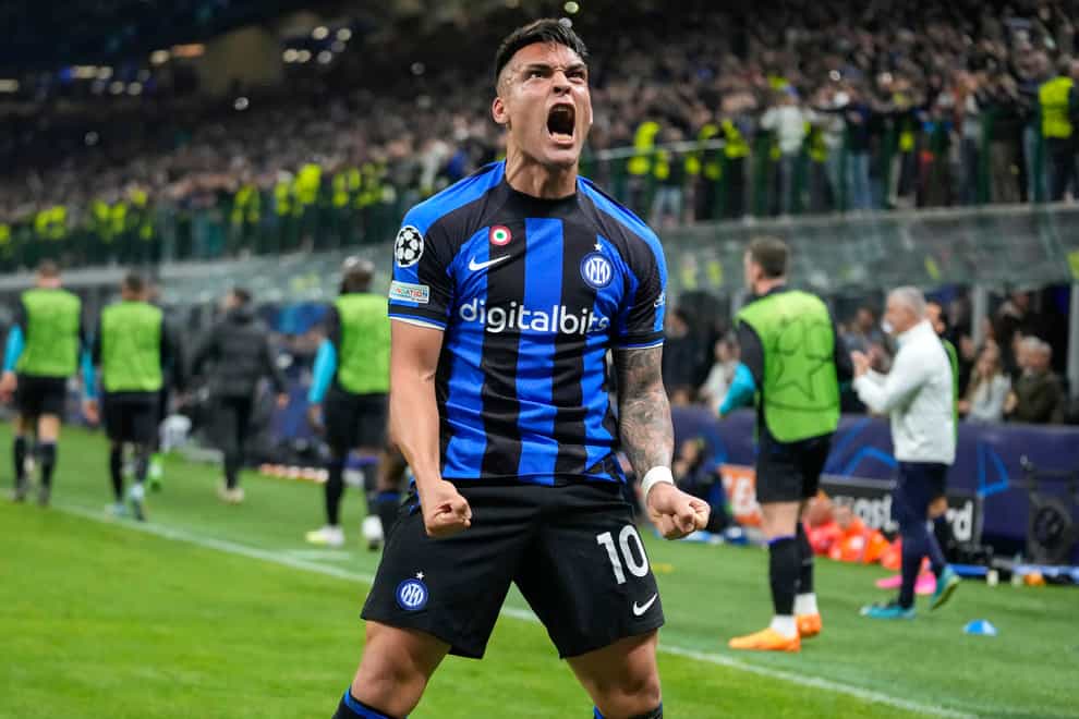 Lautaro Martinez scored one of Inter’s goals during the draw with Benfica (Luca Bruno/AP)