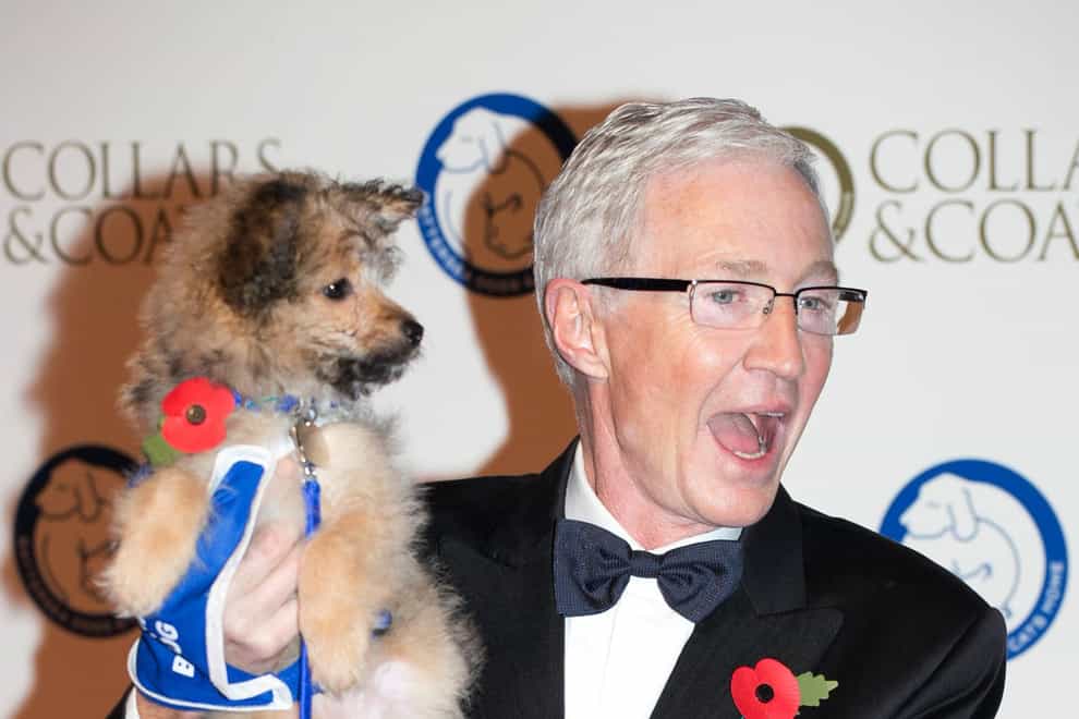 Paul O’Grady arriving at the Battersea Dogs’ Collars and Coats Gala fundraising ball (Daniel Leal-Olivas/PA)