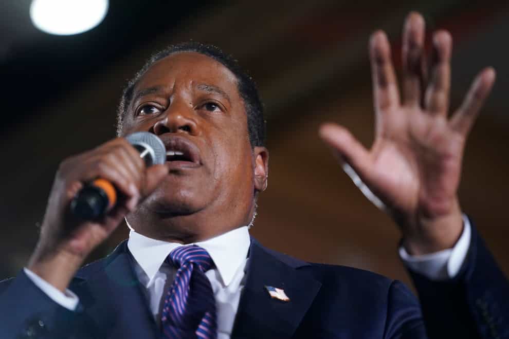 Republican conservative radio show host Larry Elder has announced he is running for the Republican presidential nomination in 2024. (Ashley Landis/AP)