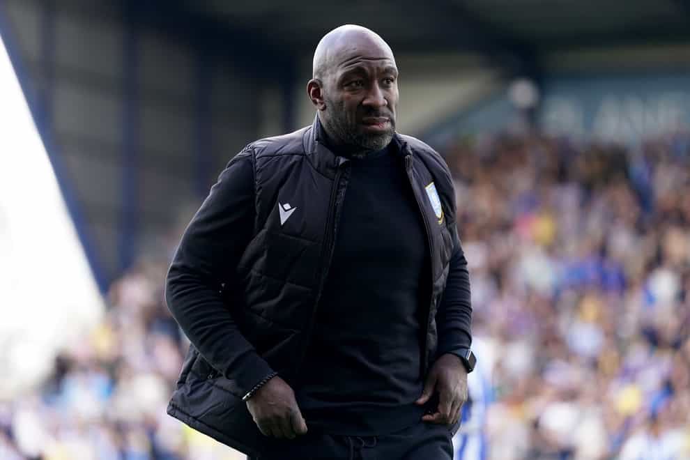 Sheffield Wednesday manager Darren Moore during the Sky Bet League One match at the Kassam Stadium, Oxford. Picture date: Friday April 7, 2023.