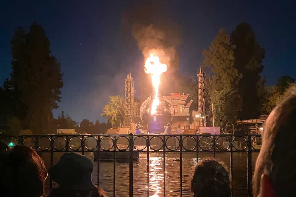 A fire broke out during the Fantasmic show (Shawna Bell via AP)