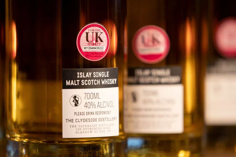 Scottish First Minister Humza Yousaf is to tell the Prime Minister he must ‘bring fairness back to the way whisky is treated’ ahead of a tax hike later this year (Jane Barlow/PA)