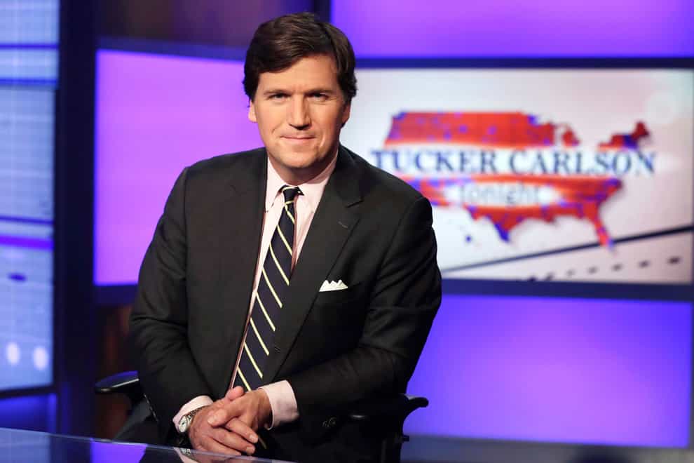 Tucker Carlson in a Fox News Channel studio in March 2017 in New York (Richard Drew/AP)