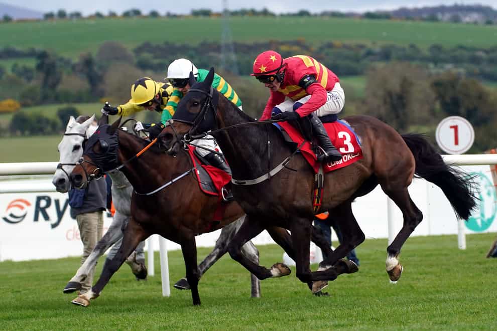 Klassical Dream ridden by jockey Paul Townend (right) on their way to winning the Ladbrokes Champion Stayers Hurdle during day three of the Punchestown Festival (Brian Lawless/PA)