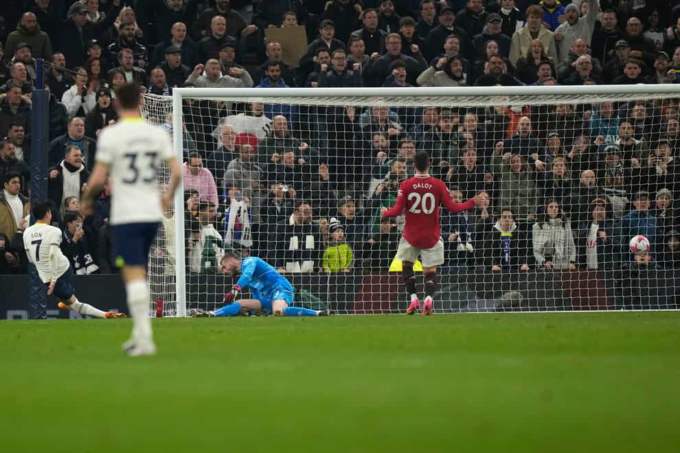 Son Heung-min helped Tottenham battle back to draw 2-2 at home to Manchester United (Alastair Grant/AP/PA)