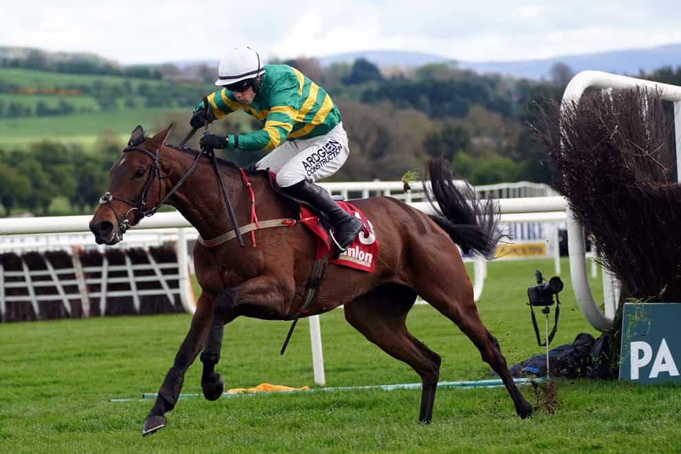 Impervious and jockey Brian Hayes on their way to winning the Hanlon Concrete Irish EBF Glencarraig Lady Francis Flood Mares Chase on day four of the Punchestown Festival at Punchestown Racecourse in County Kildare, Ireland. Picture date: Friday April 28, 2023. Brian Lawless/PA)