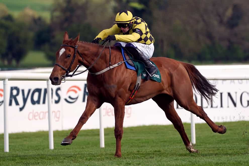 State Man ridden by jockey Paul Townend on their way to winning the Paddy Power Champion Hurdle on day four of the Punchestown Festival at Punchestown Racecourse in County Kildare, Ireland. Picture date: Friday April 28, 2023.