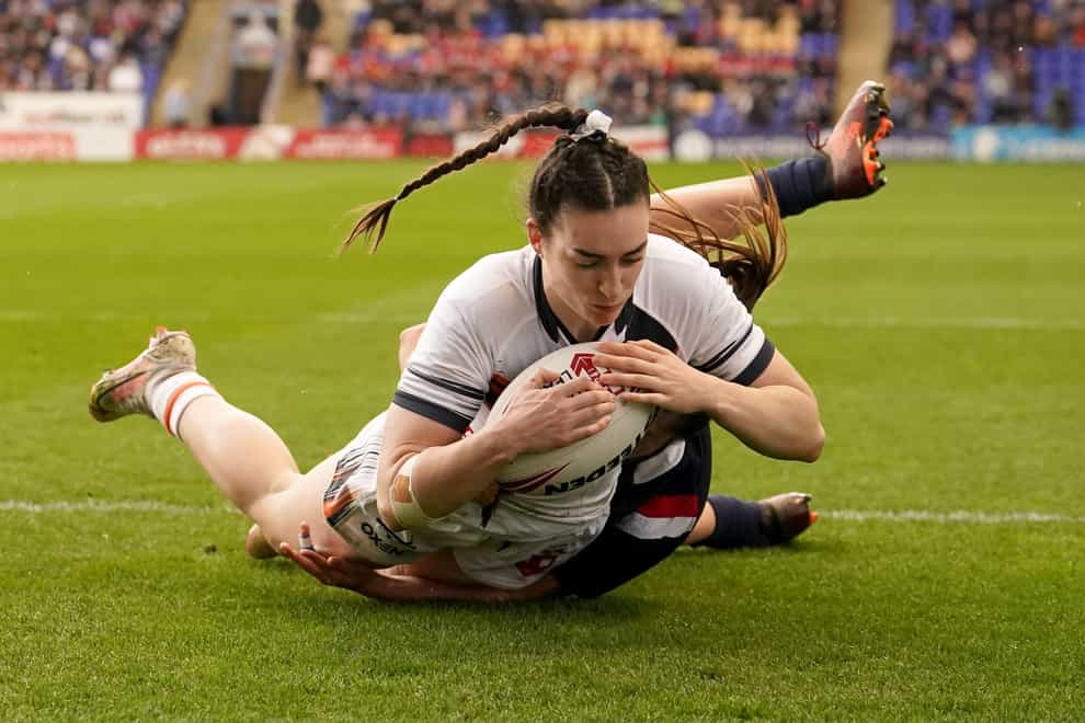 Leah Burke scored four tries during England’s emphatic win over France (Martin Rickett/PA)