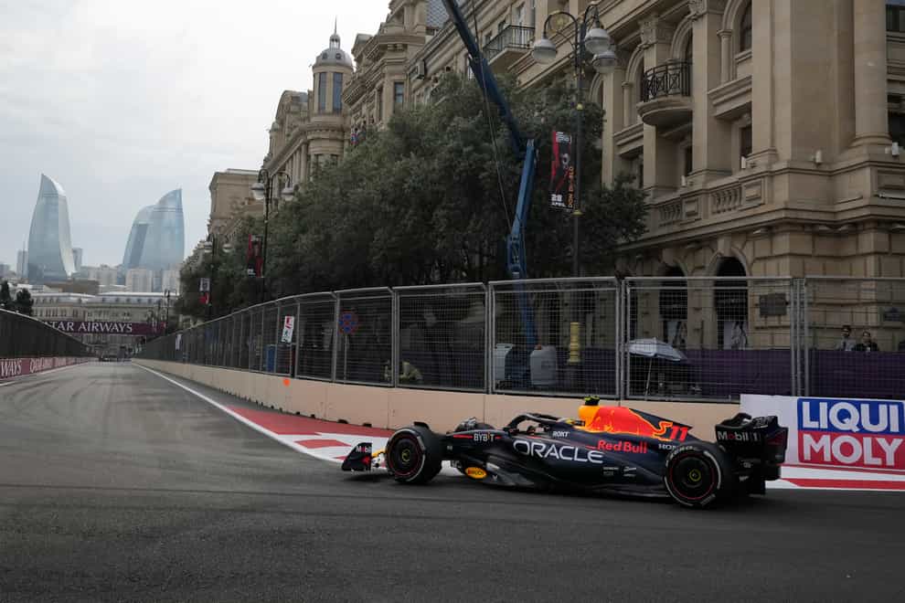 Red Bull driver Sergio Perez won in Azerbaijan (Sergei Grits/AP)