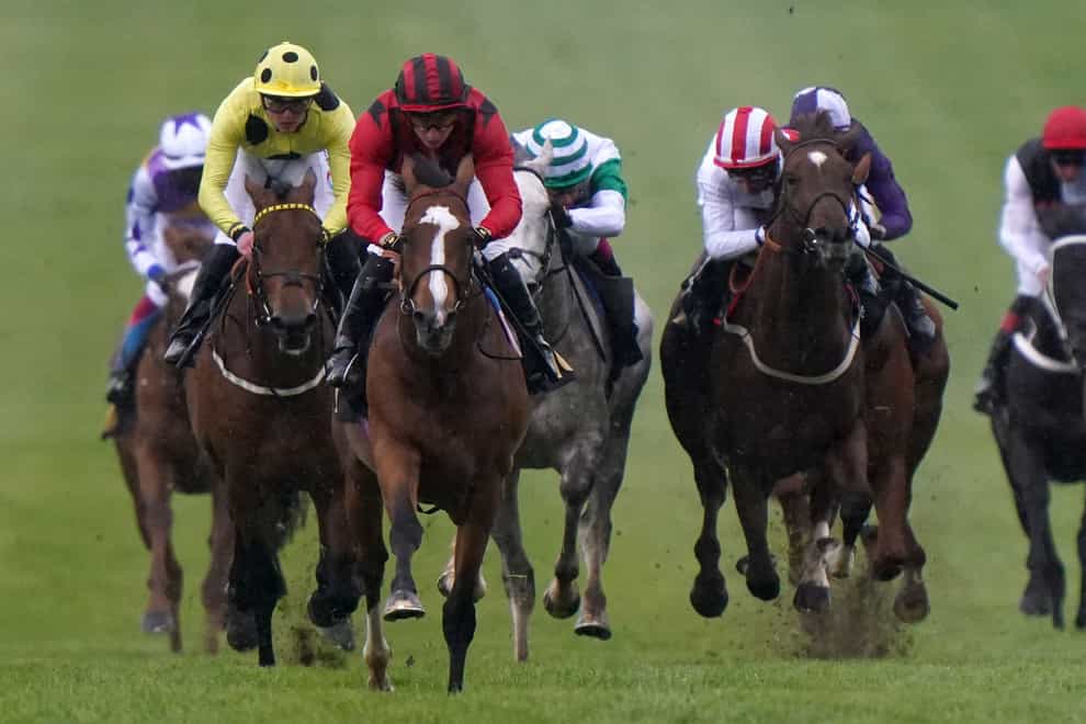 Waipiro ridden by Tom Marquand (second left) goes on to win The bet365 British EBF “Confined” Novice Stakes on day three of the bet365 Craven Meeting at Newmarket Racecourse (Tim Goode/PA)