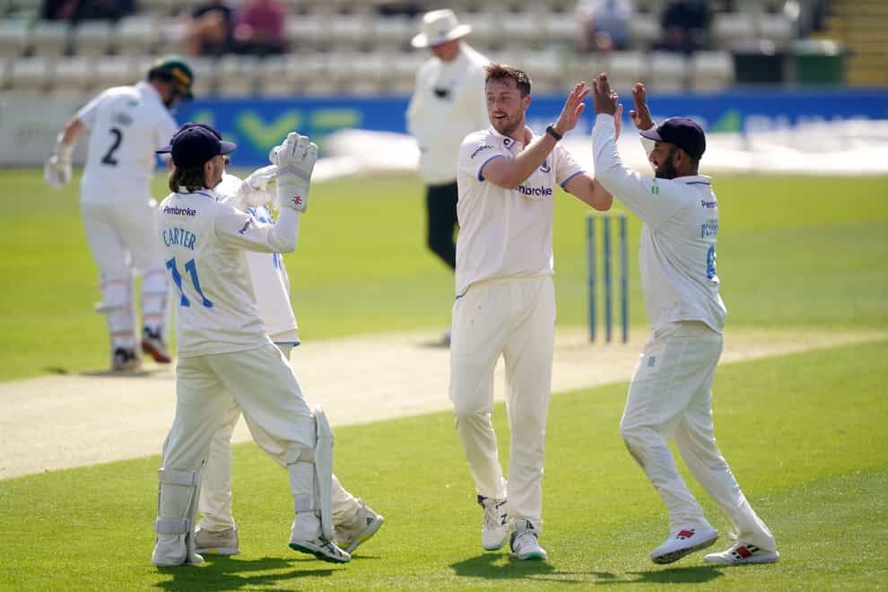 Ollie Robinson, centre, was a class apart for Sussex (Mike Egerton/PA)