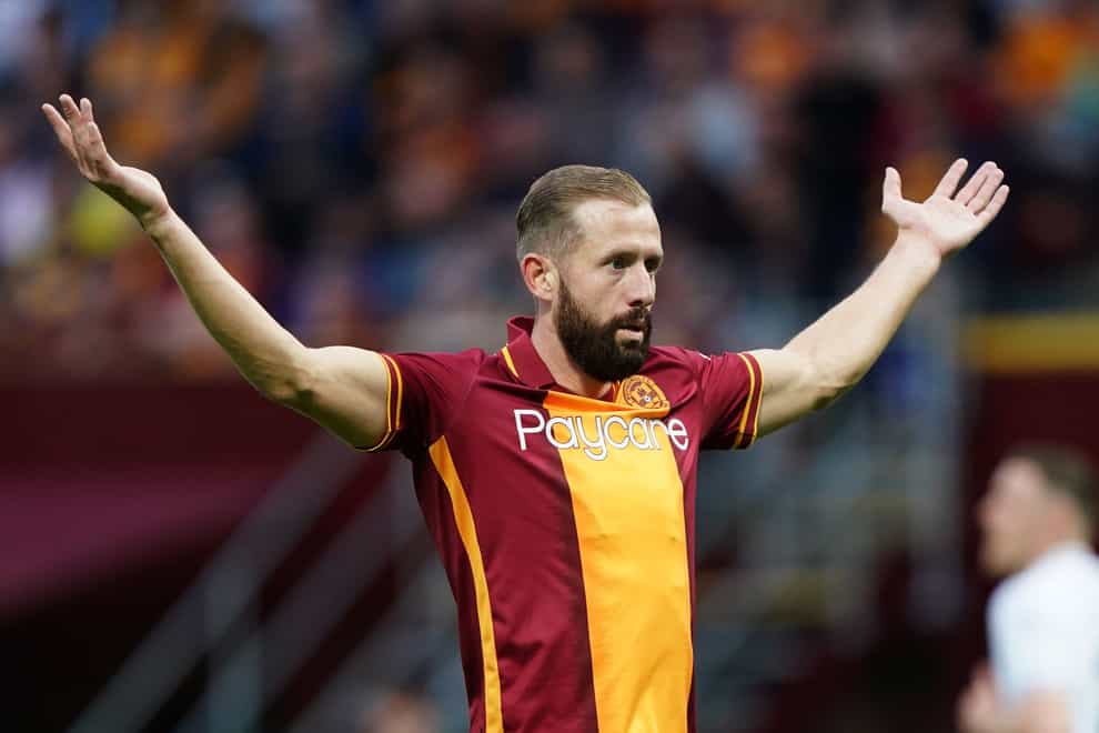 Kevin van Veen scored a late second in Motherwell’s win (Andrew Milligan/PA)