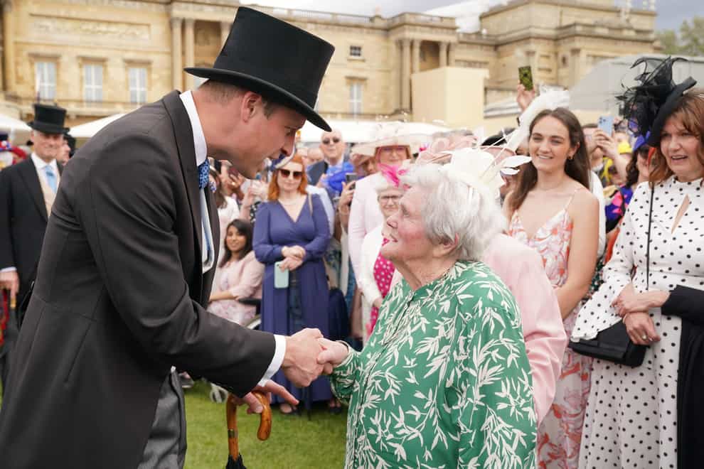 The Prince of Wales meets Dame Elizabeth Watts (Jonathan Brady/PA)