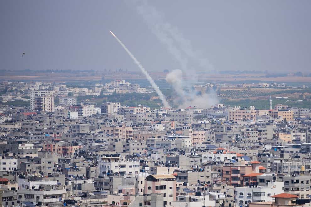 Rockets were launched from the Gaza Strip towards Israel (Hatem Moussa/AP)
