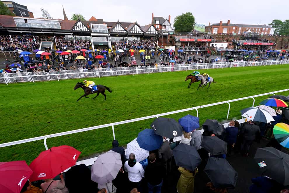 Amleto ridden by jockey Tom Marquand on their way to winning the Deepbridge Syndicate Maiden Stakes during the Boodles May Festival City Day at Chester Racecourse (David Davies/PA)