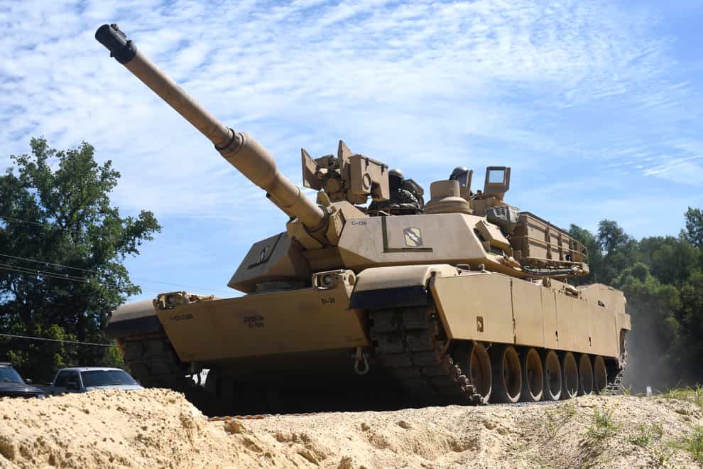 Abrams tanks suitable for Ukrainian crews to train in have arrived in Germany ahead of schedule (Courtland Wells/The Vicksburg Post via AP, File)
