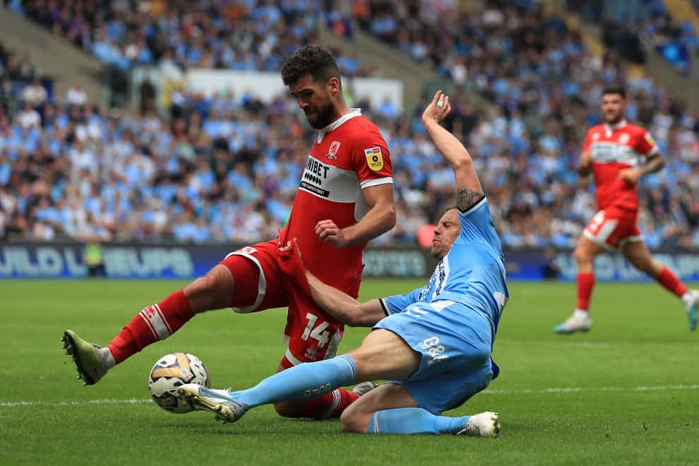 Coventry and Middlesbrough cancelled each other out in a goalless first leg (Bradley Collyer/PA)