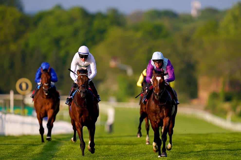 Artistic Star ridden by jockey Rob Hornby (right) on their way to winning the Darley British EBF Novice Stakes at Sandown Park Racecourse, Surrey. Picture date: Tuesday May 16, 2023.