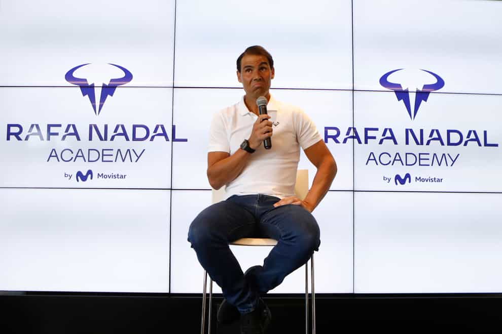 Rafael Nadal speaks during a press conference at his tennis academy in Majorca (Francisco Ubilla/AP)
