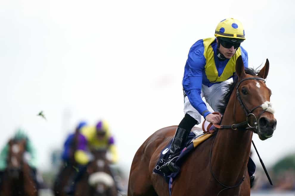 Desert Crown ridden by Richard Kingscote wins The Al Basti Equiworld Dubai Dante Stakes during day two of the Dante Festival 2022 at York racecourse. Picture date: Thursday May 12, 2021.